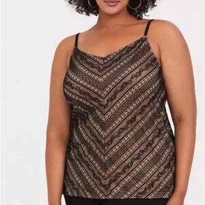 Torrid Black lace lined cami top size 3X B21